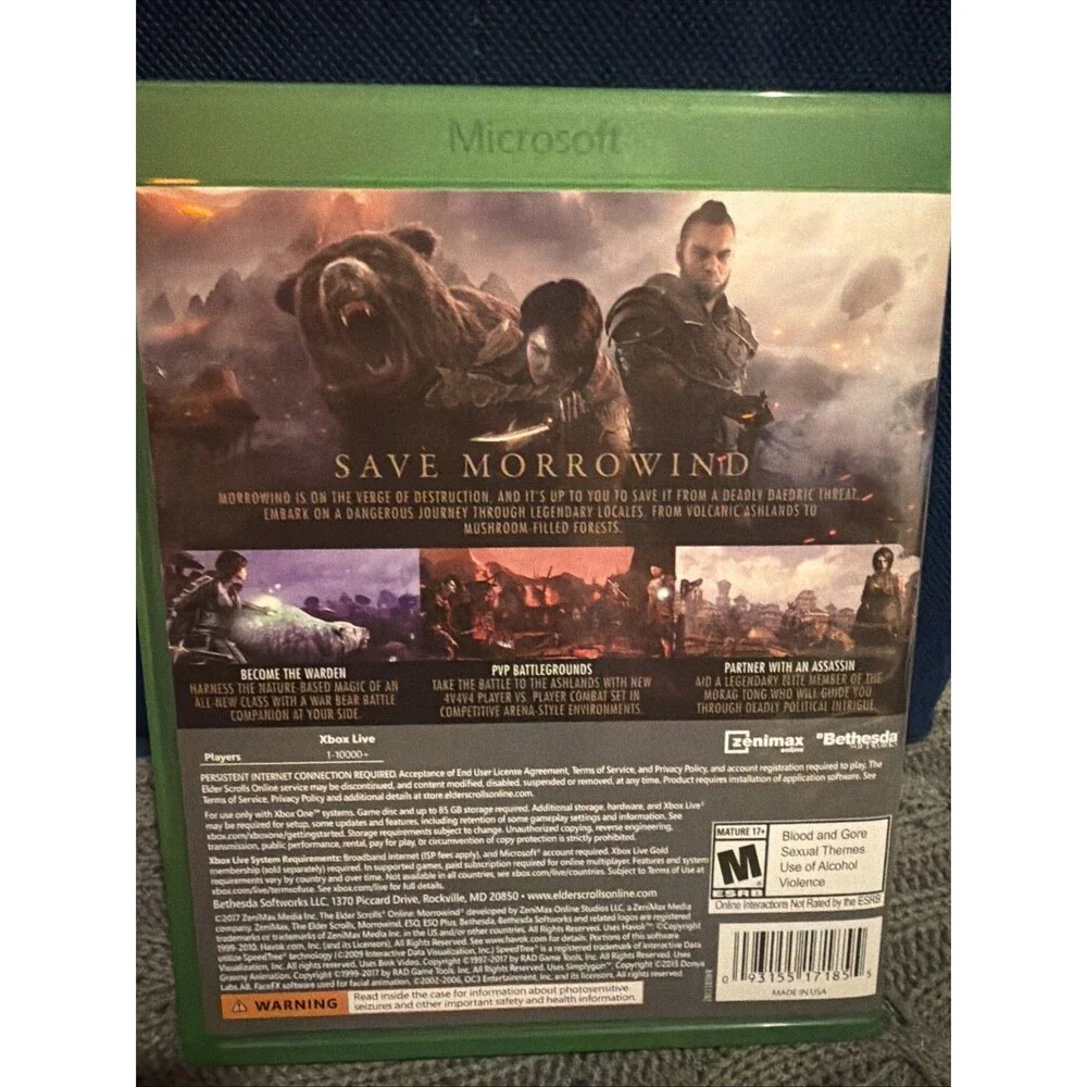 Elder Scrolls Online: Morrowind, Bethesda, Xbox One Game Excellent Condition